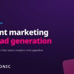 Four connected tiles showing the content marketing lead generation system: content, lead magnet, email nurture, measurement