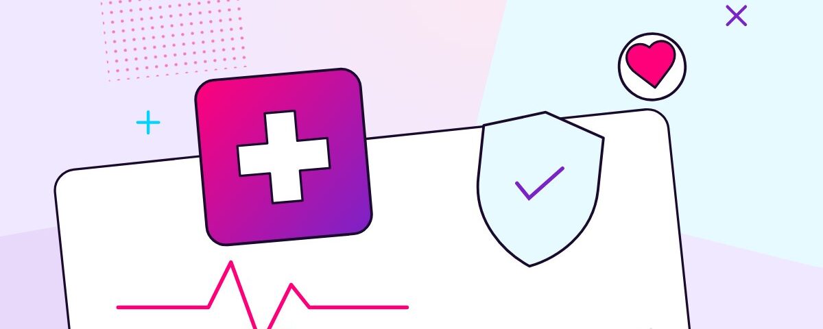 A medical cross tile with a pulse line, a compliance shield, and a heart