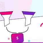 Two funnels merging into a single revenue tile with a gauge