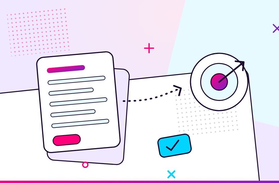 A one-pager document with an arrow flying into a target